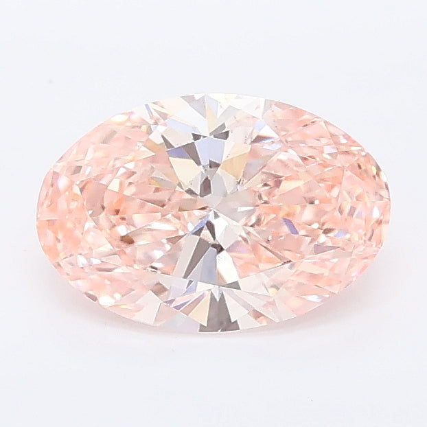 0.99 carat fancy vivid pink oval lab grown diamond VS2 clarity