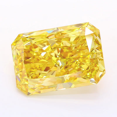 7.03 carat fancy intense yellow radiant lab grown diamond VVS2 clarity