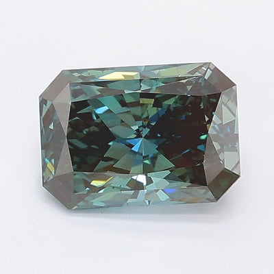 1.03 carat fancy deep green radiant lab grown diamond SI1 clarity