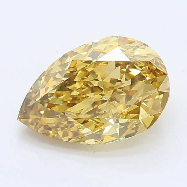 1.20 carat fancy intense grayish yellow pear lab grown diamond VS1 clarity