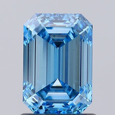 1.36 carat fancy vivid blue emerald lab grown diamond VS1 clarity