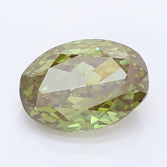 1.04 carat fancy intense green oval lab grown diamond VS1 clarity