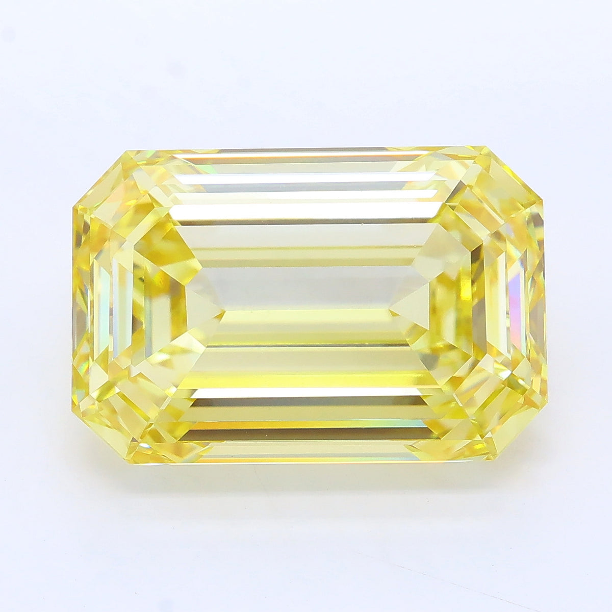 11.08 carat fancy light yellow emerald lab grown diamond VS1 clarity
