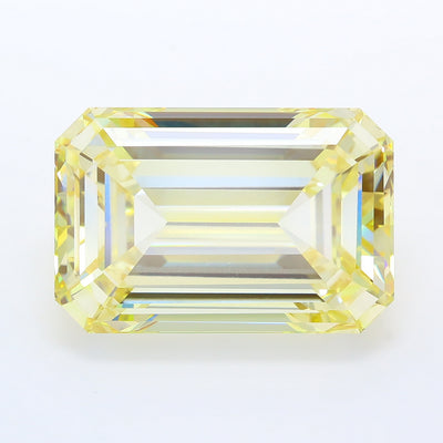 14.07 carat fancy light yellow emerald lab grown diamond VVS2 clarity
