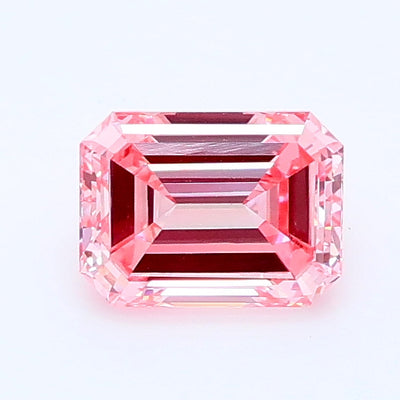 0.58 carat fancy intense pink emerald lab grown diamond VS1 clarity