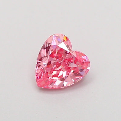 0.65 carat fancy vivid pink heart lab grown diamond VVS2 clarity