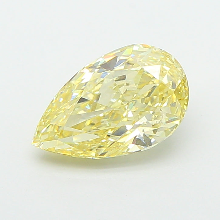1.55 carat fancy yellow pear lab grown diamond VS1 clarity