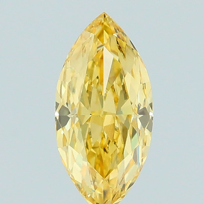 1.01 carat fancy intense yellow marquise lab grown diamond VS1 clarity