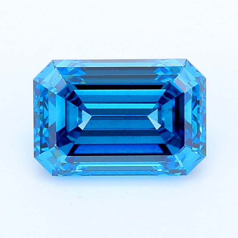 2.11 carat fancy vivid blue emerald lab grown diamond SI1 clarity