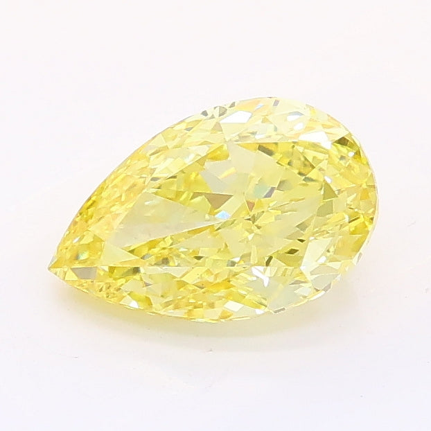 1.01 carat fancy intense yellow pear lab grown diamond VVS2 clarity