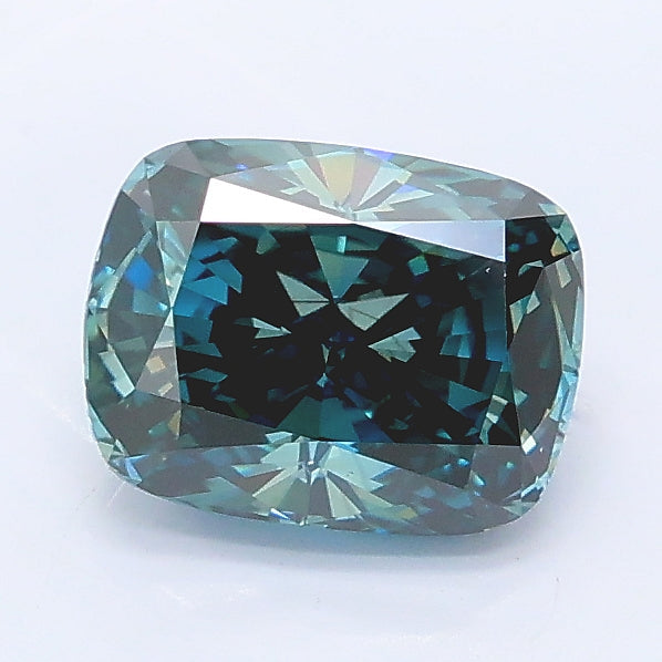1.28 carat fancy deep blue cushion lab grown diamond VS2 clarity