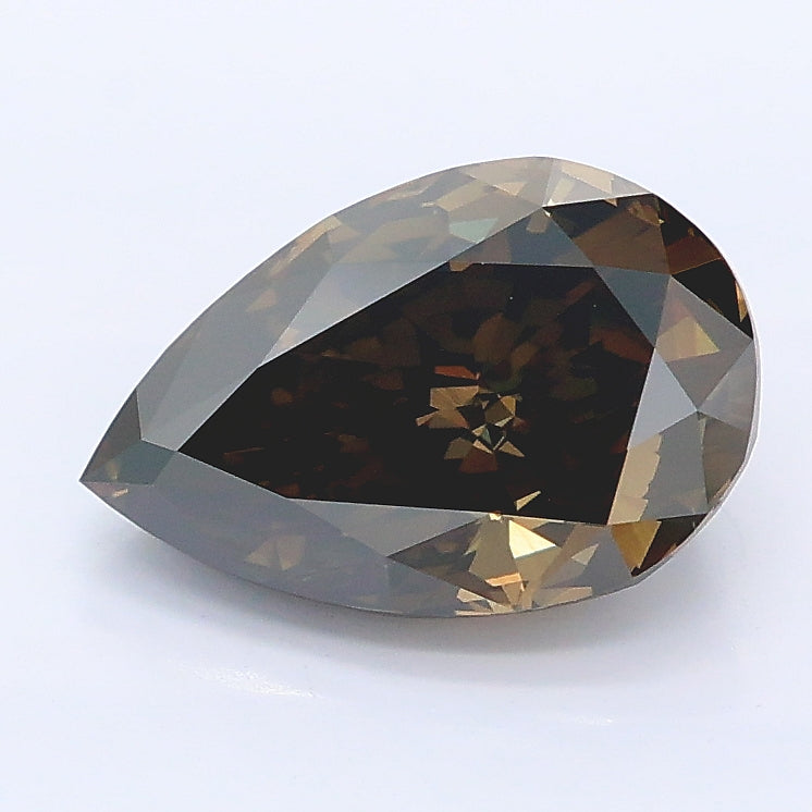 2.31 carat fancy yellowish gray pear lab grown diamond VS1 clarity