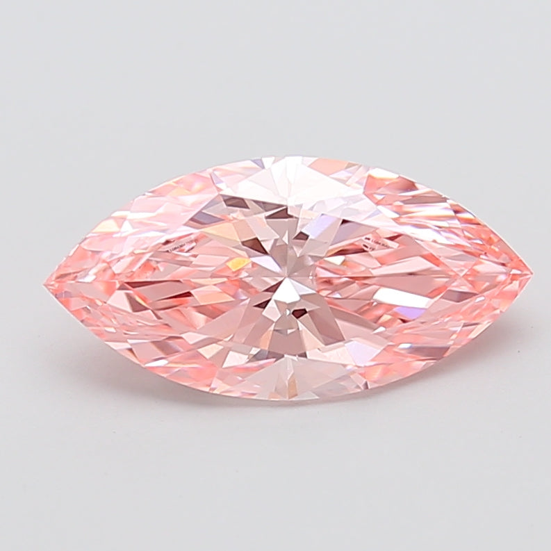 3.00 carat fancy vivid pink marquise lab grown diamond VVS2 clarity