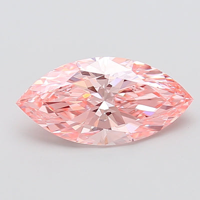 3.00 carat fancy vivid pink marquise lab grown diamond VVS2 clarity