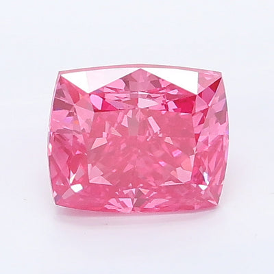 1.22 carat fancy vivid pink cushion lab grown diamond VS2 clarity