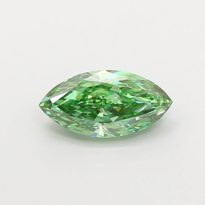 1.09 carat fancy vivid green marquise lab grown diamond VS1 clarity