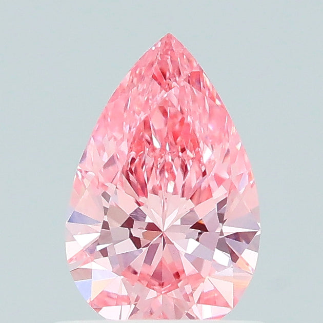0.63 carat fancy vivid pink pear lab grown diamond VS2 clarity