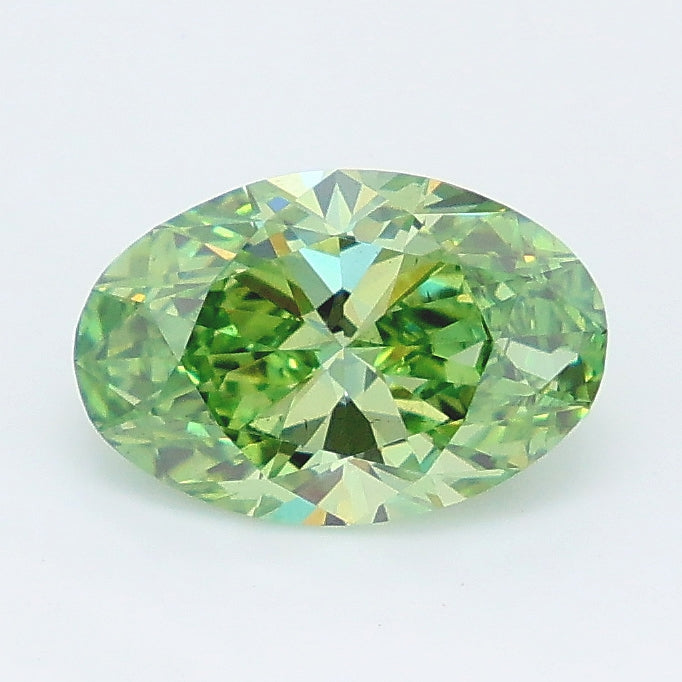 1.50 carat fancy vivid green oval lab grown diamond SI1 clarity