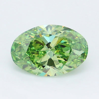 1.50 carat fancy vivid green oval lab grown diamond SI1 clarity