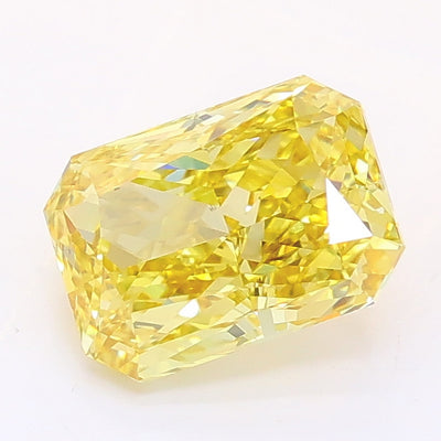 1.54 carat fancy vivid yellow radiant lab grown diamond VS1 clarity