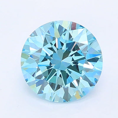 1.01 carat fancy vivid blue round lab grown diamond VS1 clarity