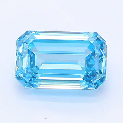 0.95 carat fancy vivid blue emerald lab grown diamond VS1 clarity