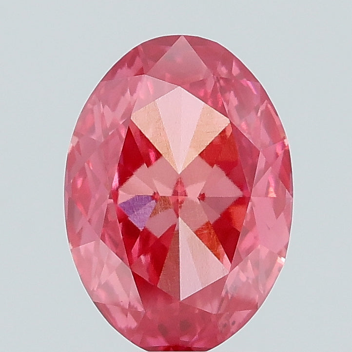 1.94 carat fancy vivid pink oval lab grown diamond VS1 clarity