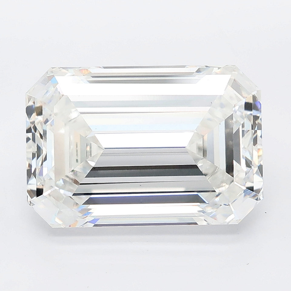 6.03 carat emerald lab grown diamond E color VS1 clarity