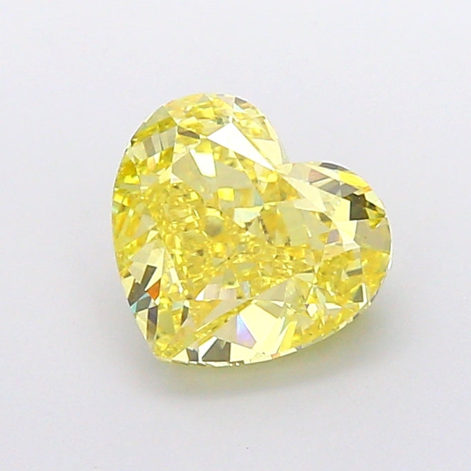 4.01 carat fancy intense yellow heart lab grown diamond VS1 clarity