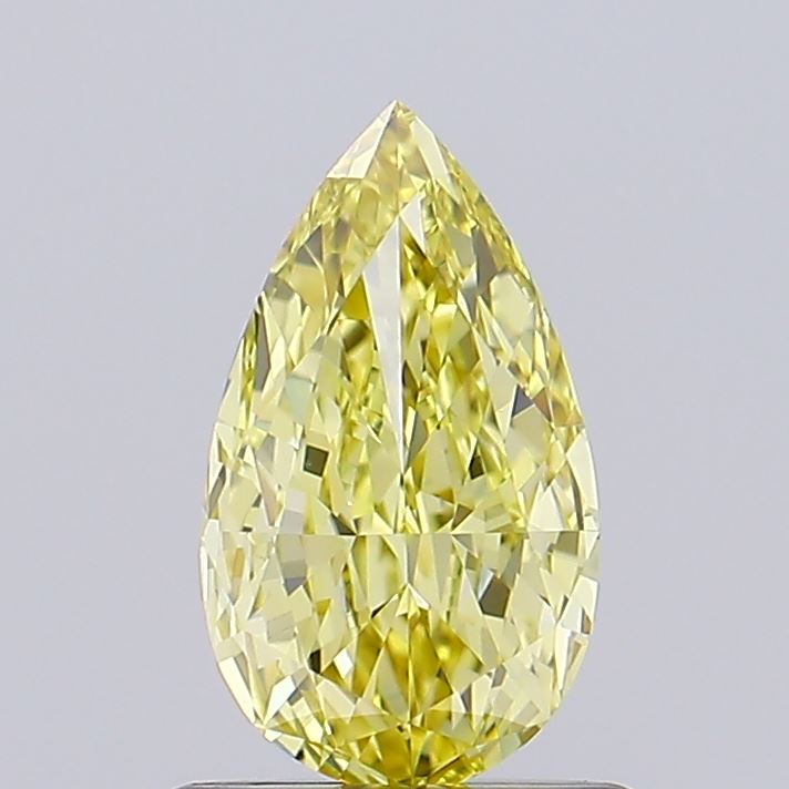 0.70 carat fancy yellow pear lab grown diamond VS2 clarity