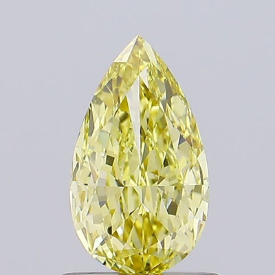 0.70 carat fancy yellow pear lab grown diamond VS2 clarity