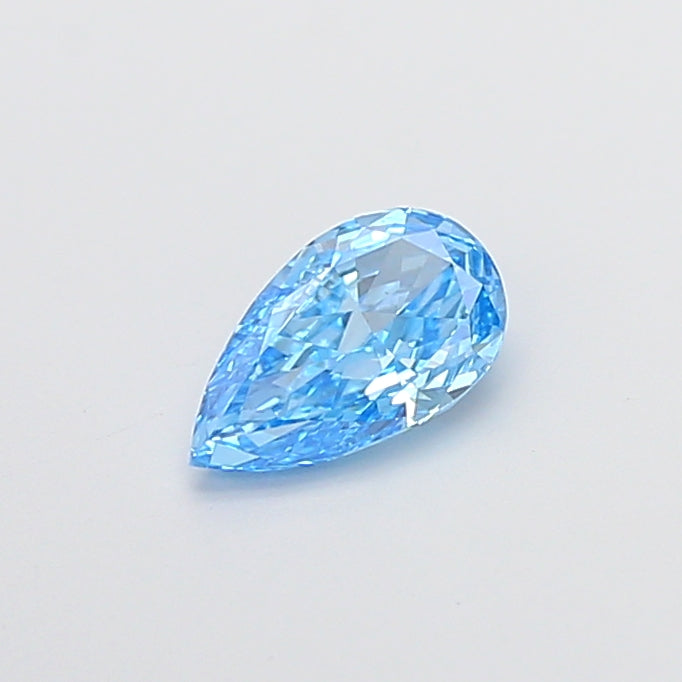 0.76 carat fancy vivid blue pear lab grown diamond VVS2 clarity