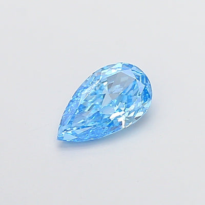 0.76 carat fancy vivid blue pear lab grown diamond VVS2 clarity