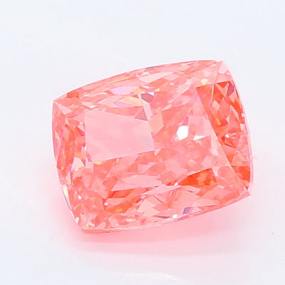 1.03 carat fancy vivid pink cushion lab grown diamond VVS2 clarity