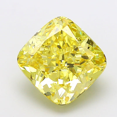 7.03 carat fancy intense yellow cushion lab grown diamond VS1 clarity
