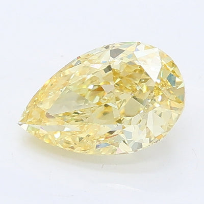 1.12 carat fancy yellow pear lab grown diamond VS1 clarity