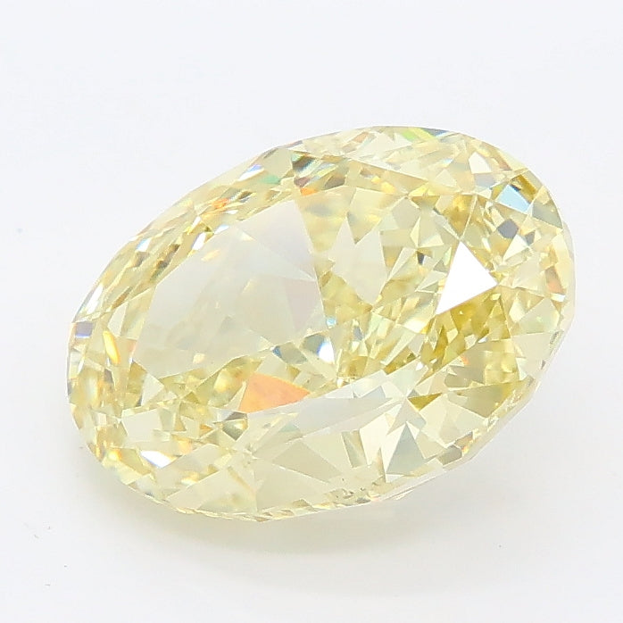 2.64 carat fancy yellow oval lab grown diamond VS1 clarity