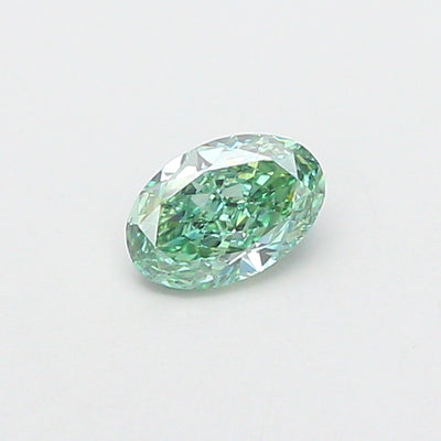 0.50 carat fancy vivid green oval lab grown diamond VVS2 clarity