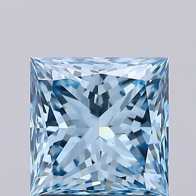 1.71 carat fancy vivid blue princess lab grown diamond VS1 clarity