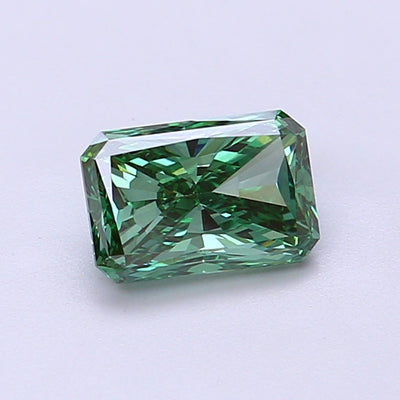 0.90 carat fancy vivid green radiant lab grown diamond VS1 clarity
