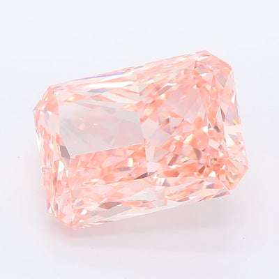 5.04 carat fancy vivid pink radiant lab grown diamond VS1 clarity