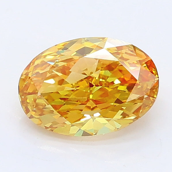 1.21 carat fancy intense brownish yellow oval lab grown diamond VVS2 clarity