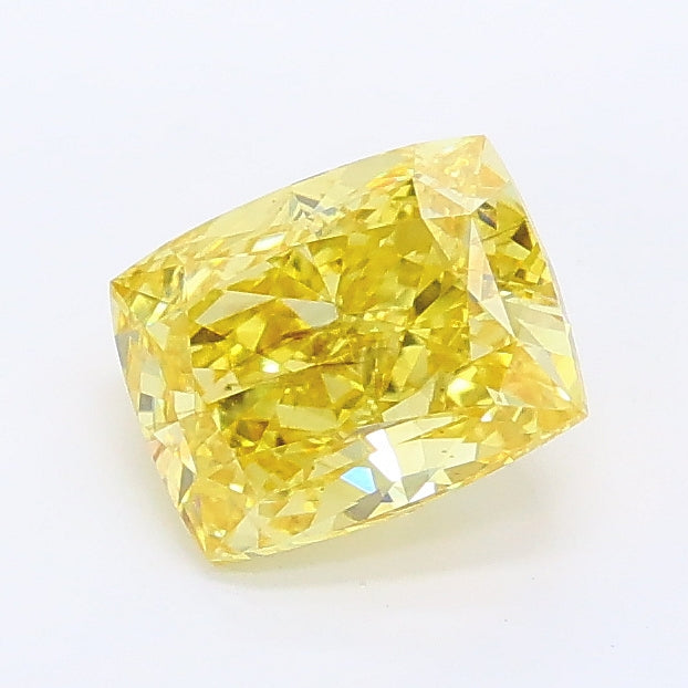 1.04 carat fancy intense yellow cushion lab grown diamond VS2 clarity