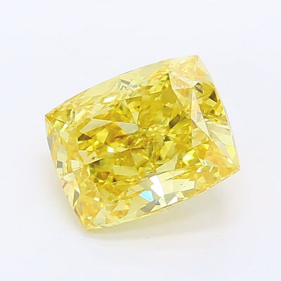 1.04 carat fancy intense yellow cushion lab grown diamond VS2 clarity