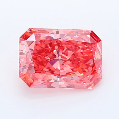 1.54 carat fancy vivid pink radiant lab grown diamond VS1 clarity