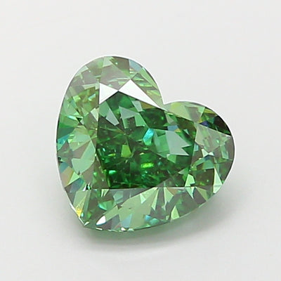 2.00 carat fancy vivid green heart lab grown diamond VVS2 clarity