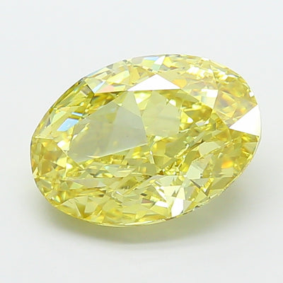 5.00 carat fancy intense yellow oval lab grown diamond VS1 clarity