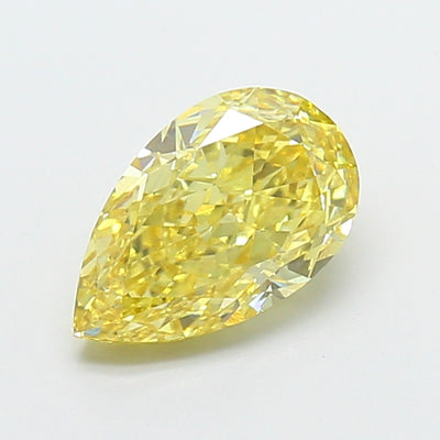1.32 carat fancy vivid yellow pear lab grown diamond VS1 clarity