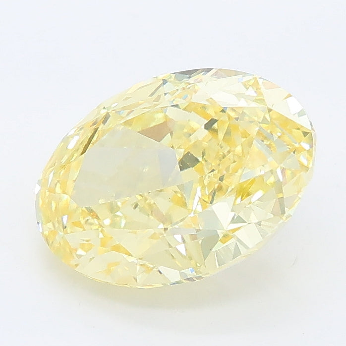 2.70 carat fancy vivid yellow oval lab grown diamond VS1 clarity