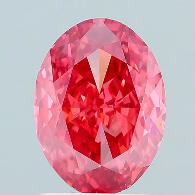 2.07 carat fancy vivid pink oval lab grown diamond VS1 clarity